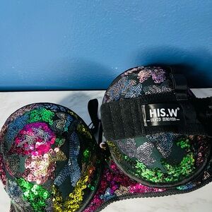 Sequin Embellished Bra - Multicolor